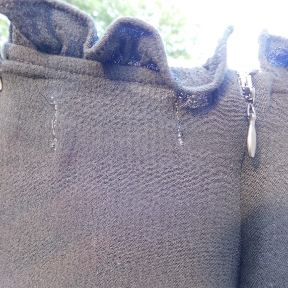 Urban Outfitters dress S, ruffle, black, rayon, pockets, sleeveless, lined - Picture 8 of 13